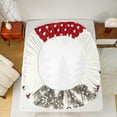 thumbnail image 5 of jejeloiu Christmas Tree Queen Sheet Sets,Happy New Year Flat Sheet,Red Black White Queen Fitted Sheet For Children,Super Cozy Room Decor,4-Piece, 5 of 7