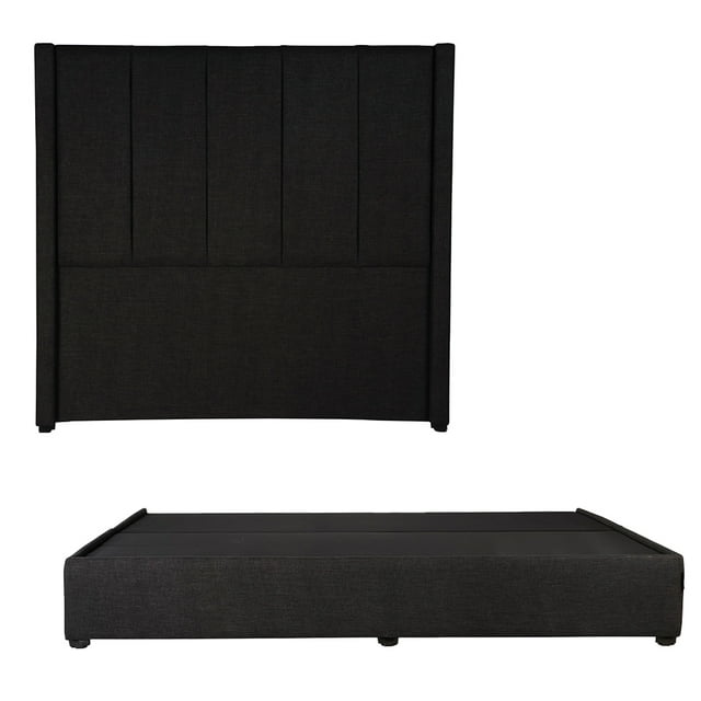 Base de Cama y Cabecera King Size Nizza Negro Dicasa