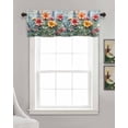 thumbnail image 3 of Faux Linen Valances for Windows Newspaper Art 3D Flower Printing Pattern Curtains Valance Light Filtering Rod Pocket Small Window Treatment for Kitchen Living Room Bedroom 42x12In, 3 of 6