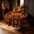 thumbnail image 6 of 4PC Pumpkin Halloween Tablecloth Decor, Round Halloween Tablecloth, Spooky Pumpkin Table Cloth Wrinkle Resistant Waterproof for Kitchen, Party, Halloween Home Decor, 6 of 6