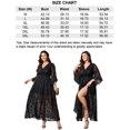 thumbnail image 5 of Vestido EYWOL, talla grande, negro, formal, cuello en V, manga larga, 5 of 5