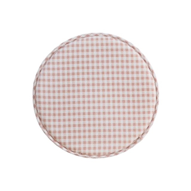 Injueey Cojín de asiento 12,9 con correas, almohadilla de algodón antideslizante para silla, alfombrilla de taburete de espesor, Decoración del hogar rosa blanco Diámetro 33cm