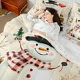 thumbnail image 4 of Castle Fairy Kids Xmas Snowman 7-Piece Twin Bedding Sets,Merry Christmas Bedding Comforter Set,Winter Snowflakes Breathable Sheet Sets,Microfiber Bedroom Decor, 4 of 8