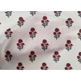 thumbnail image 4 of oneOone Tissu Popeline de Coton Feuilles & Motif Floral Imprimé BTY 42 Pouces de Large, 4 of 5