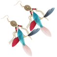 thumbnail image 1 of Tassel Plume Earrings Showcasing Personal Style and Fashion, 1 of 5