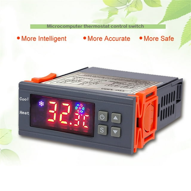 Digital Temperature Controller, Wide Measuring Range Large Clear Display Digital Heat Mat Thermostat Controller Thermostat Monitor