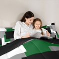 thumbnail image 4 of Manfei Buffalo Plaid Twin Comforter Sets, Geometric Theme Bedding Set, Green Black Gray White, Black Reversible 2-Piece, 1 Comforter and 1 Pillowcase, 4 of 6