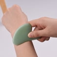thumbnail image 4 of Graflsoa Heart-Shaped Jade Gua Sha Tool for Facial Massage, Light Green, Compact & Lightweight Design, 4 of 6