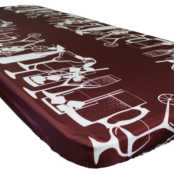 In the Breeze 8001 — Happy Hour Drinks 6 Foot Fitted Tablecloth — Camping, Picnic, Party Accessory