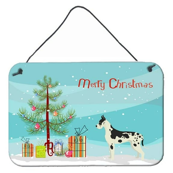 Carolines Treasures CK3542DS812 Great Dane Christmas Tree Wall or Door Hanging Prints 8x12 multicolor