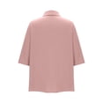 thumbnail image 7 of Lpmadey Women's Cotton Blend Button Down Shirt 3/4 Sleeve Collared Blouse Pleated Front Casual Loose Summer Tops S-2XL, 7 of 7
