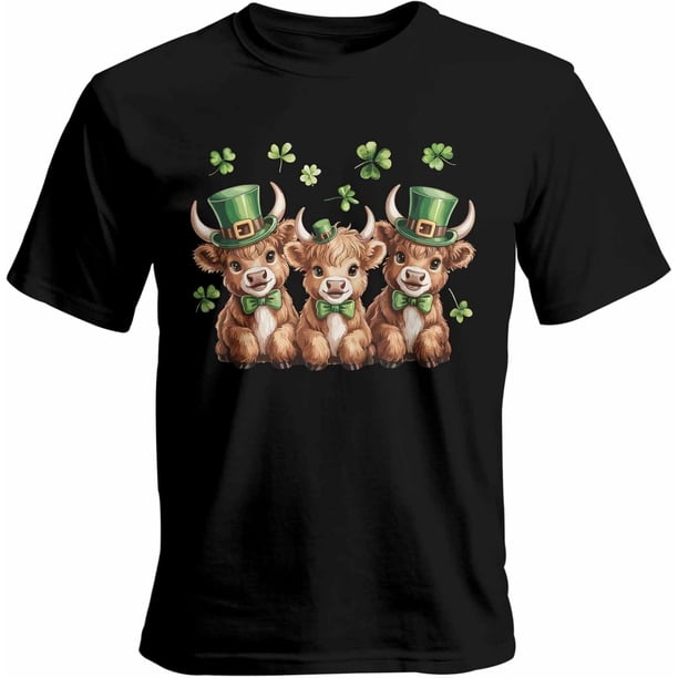 Camisetas para hombre, Día de San Patricio, vacas, manga corta, informales, camisetas gráficas para adolescentes, niños y hombres.