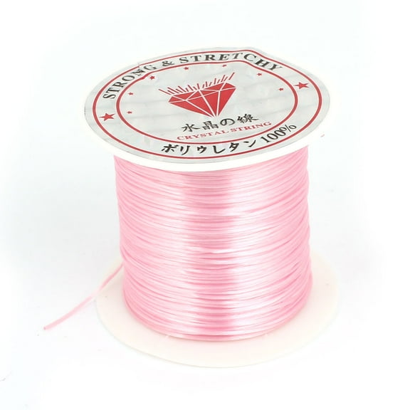 Uxcell 0.04" Light Pink Elastic Stretch Beading String Thread Cord Wire for Jewelry Making