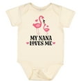 thumbnail image 3 of Inktastic Nana Loves Me Girl Flamingo Girls Baby Bodysuit, 3 of 5