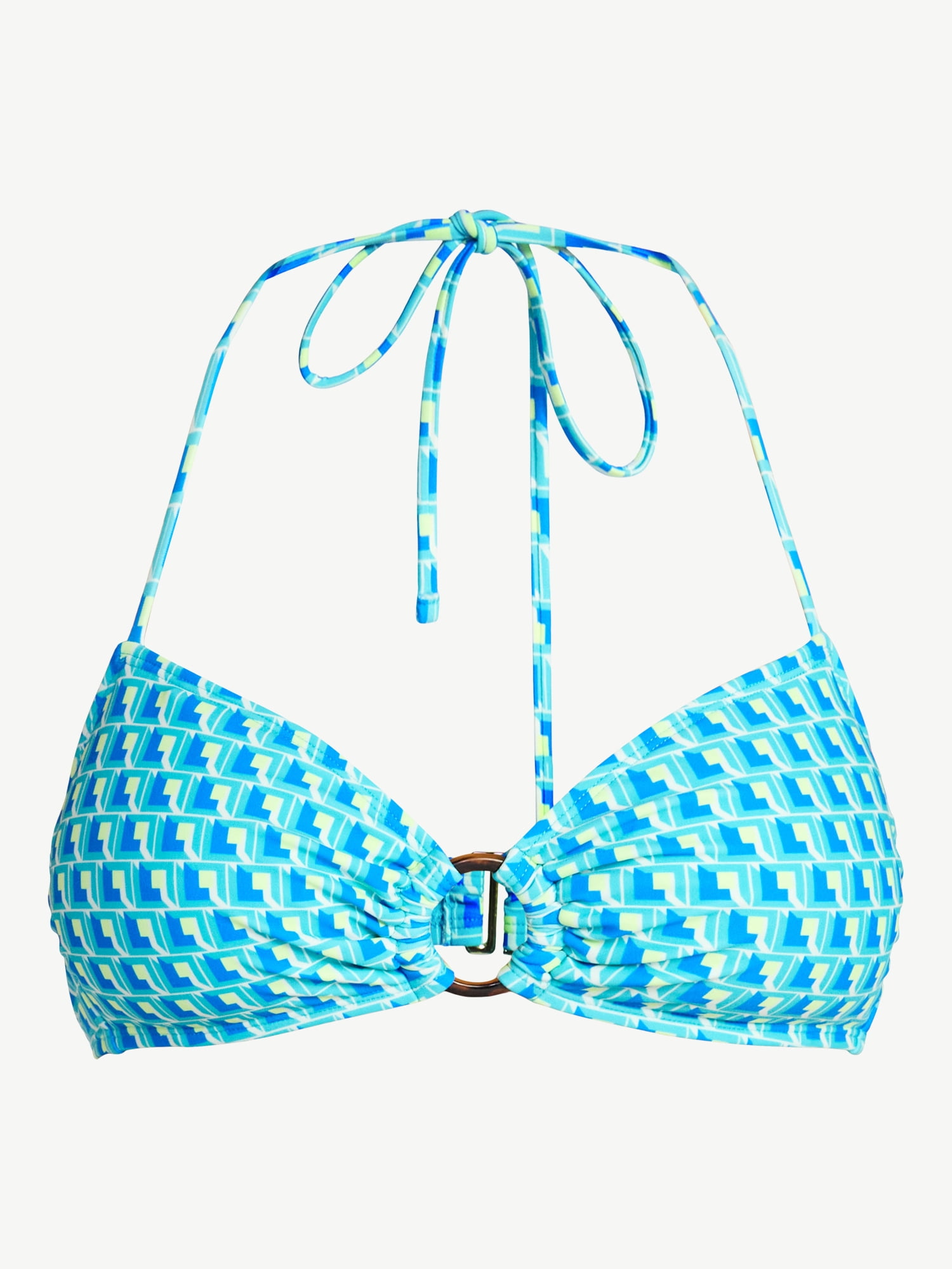 Time and Tru Women's and Women's Plus Abstract Print Bandeau Bikini Top, Sizes XS-3X, Family Swim