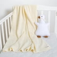 thumbnail image 4 of YIXPOH Baby Blanket 100% Organic Cotton Knit Swaddle Blanket Soft Warm Receiving Blanket for Newborns Off White, 4 of 7
