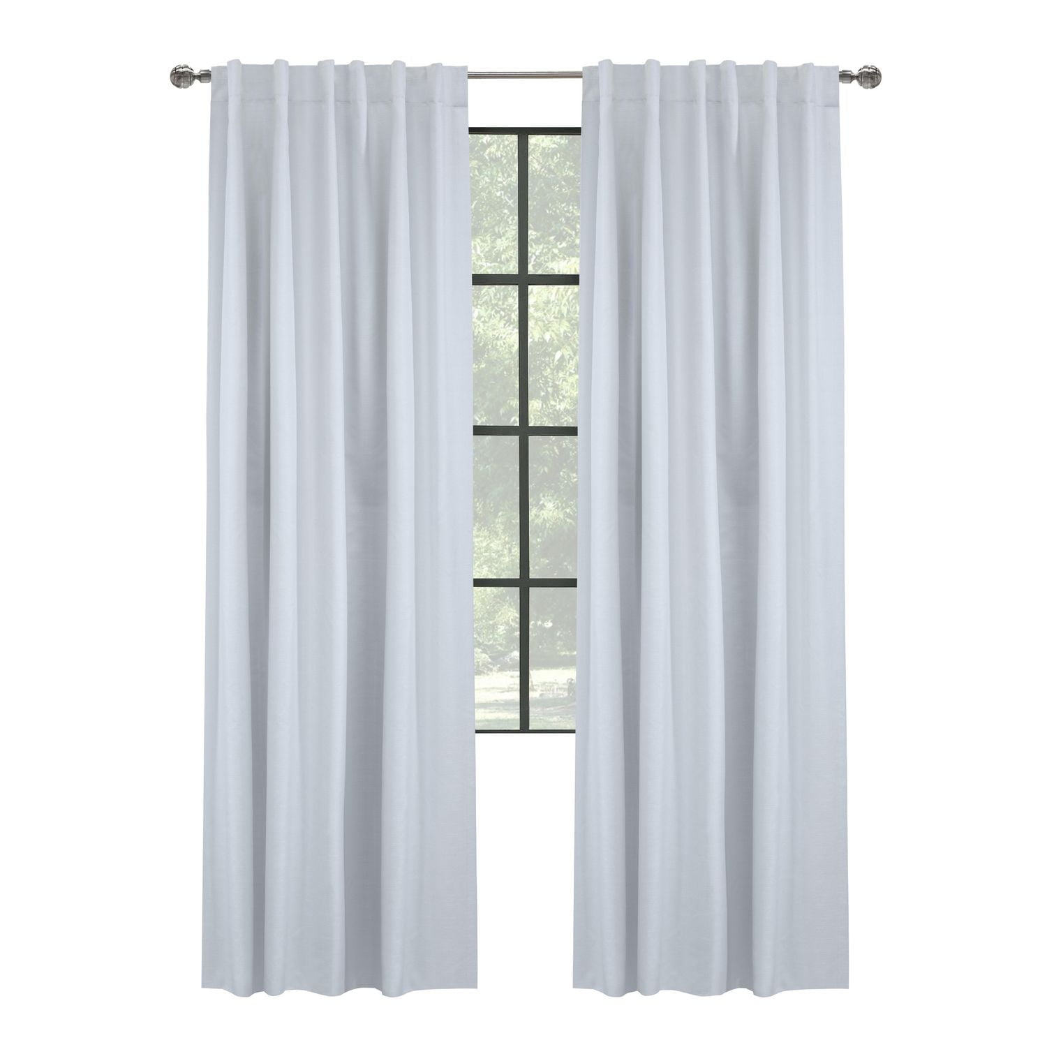 Baker 100% Blackout Back Tab Curtain Panel 52" x 95" in White