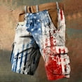 thumbnail image 5 of Drmagiyhm Royal Blue 4th of July Mens Cargo Shorts Athletic Gym Wide legs Short Lightweight Stars and Stripes Tactical Short Pants Sports Casual Mens Clothing with Pockets, 5 of 5