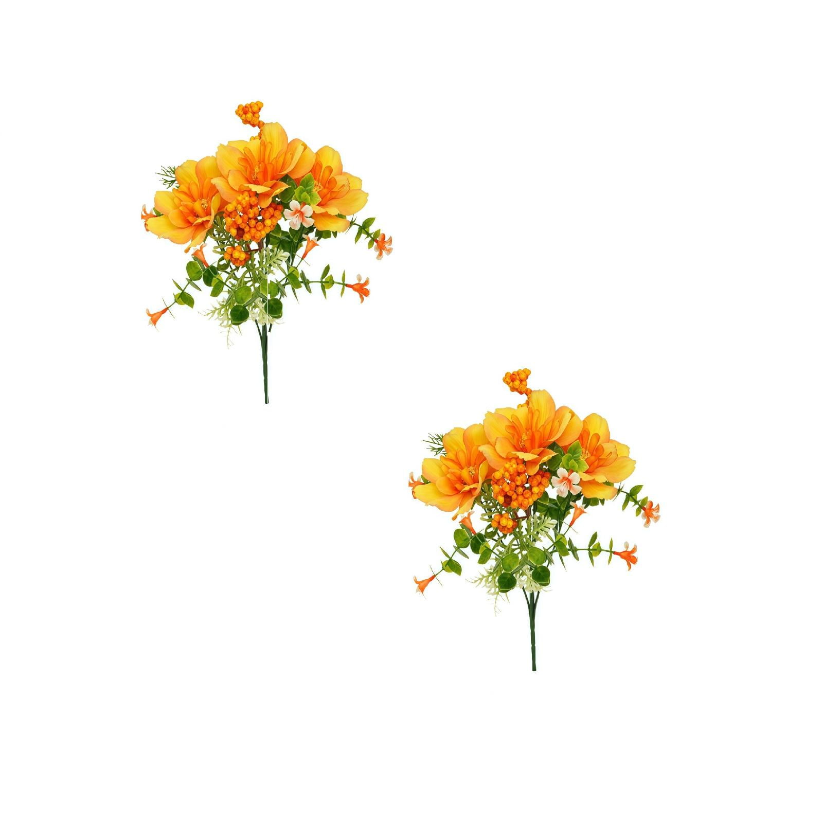 2Pcs Artificial Aquatic Flowers Silk Water Grass Bouquet 13.4 Realistic Pond Floral Arrangement for Vase Home Wedding Centerpiece Living Room Bedroom Table Decor Accents D