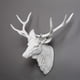 thumbnail image 4 of Elegante estatua de ciervo con tres astas, escultura decorativa para pared, ideal para la sala de estar. blanco, 4 of 8