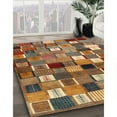 thumbnail image 2 of Ahgly Company Indoor Rectangle Contemporary Dark Sienna Brown Abstract Area Rugs, 6' x 9', 2 of 6
