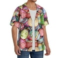 thumbnail image 2 of Pofeuu Easter Eggs Print Mens Casual Short Sleeve Shirts Beach Summer Spread Collar Pocket Tops Men's Casual Short-sleeved Shirt-X-Large, 2 of 5