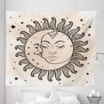 thumbnail image 1 of Sketch Tapestry, Sun and Moon Celestial Composition Day`s Cycle Inspiration, Fabric Wall Hanging Decor for Bedroom Living Room Dorm, 5 Sizes, Charcoal Grey Tan, by Ambesonne, 1 of 1