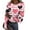 40#Light pink, variant on Valentine's Day T-Shirt for Women Long Sleeve Crewneck Heart Pattern Stretch Rib Knit Slim Fit Basic Tees 2026 Casual Outfits Light pink XL