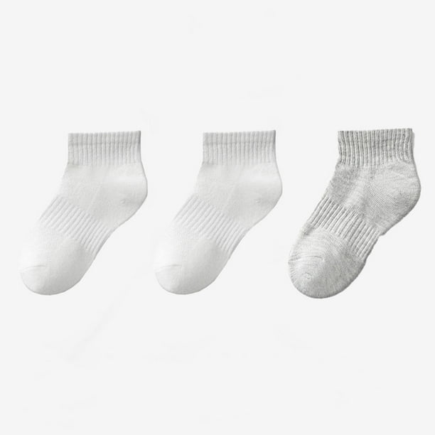 Kids' 3-Pack Cotton Short Tube Socks for Boys and Girls - Soft, Breathable, Moisture-Wicking Sports Socks for Daily Wear and Play