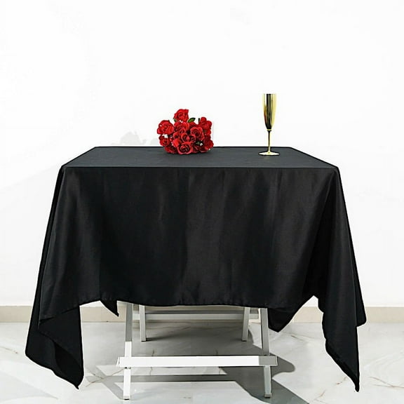 BalsaCircle 70" x 70" Black Cotton Square Tablecloth Reception Catering Dining Table Linens