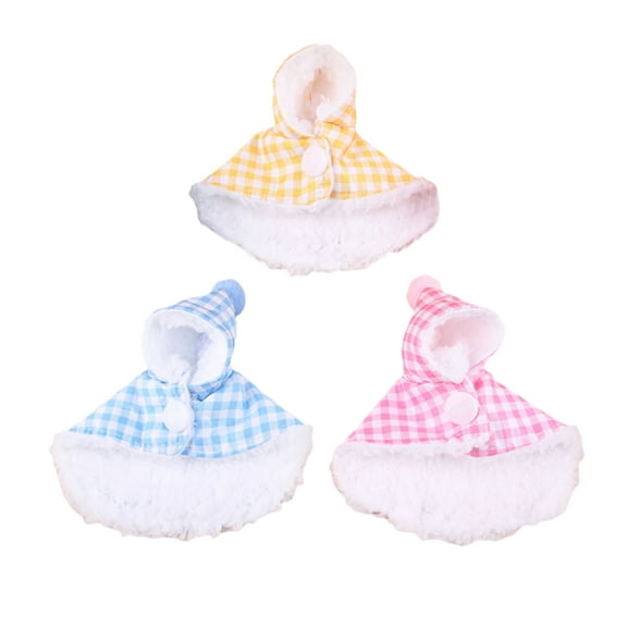 Raindrops 3pcs Pet Bird Clothes Warm Bird Outfit Plush Plaid Bird Cloak Parrot Winter Wear Cozy Bird Cape For Small Parrots Outdoor Activities Bird Apparel