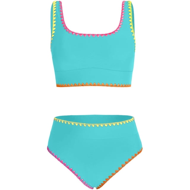 Bañador bikini de dos piezas para niña Tween blibean, verde menta, 12-13 años