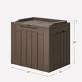 thumbnail image 2 of PINDEE 31 Gallon Resin Deck Box Waterproof Indoor Outdoor Storage Boxes for Patio Furniture Cushions and Garden Tools The appearance is exquisite, fashionable, and high-end.Brown, 2 of 8