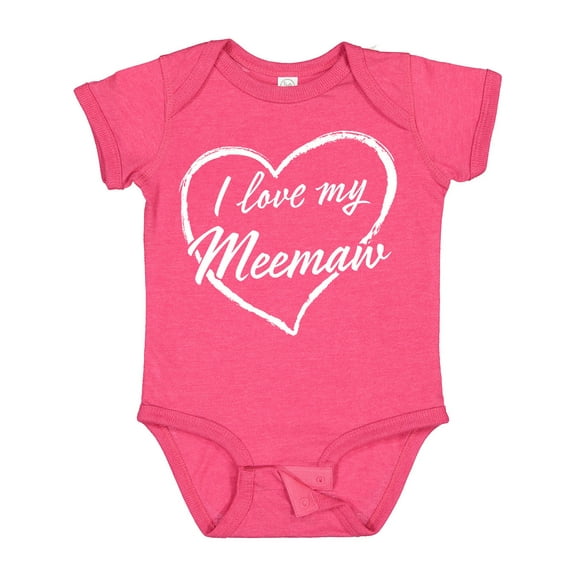 Inktastic I Love My Meemaw in White Chalk Heart Boys or Girls Baby Bodysuit