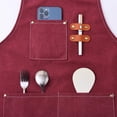 thumbnail image 4 of Chef Apron for Men Women Canvas Aprons with 3 Pockets Cross Back Resistant Work Apron for Cooking, 4 of 6