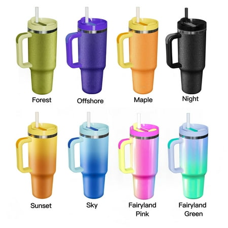 

Taoger Upgraded 40oz Summer Car Ice Bully Mug Stainless Steel Beer Mug with Straw Rich Colors to Choose(Forest)