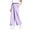 Purple, variant on Antinious Children Girls Solid Elastic Waist Multi Outer Pockets Ruffle Versatile Full Length Pants
