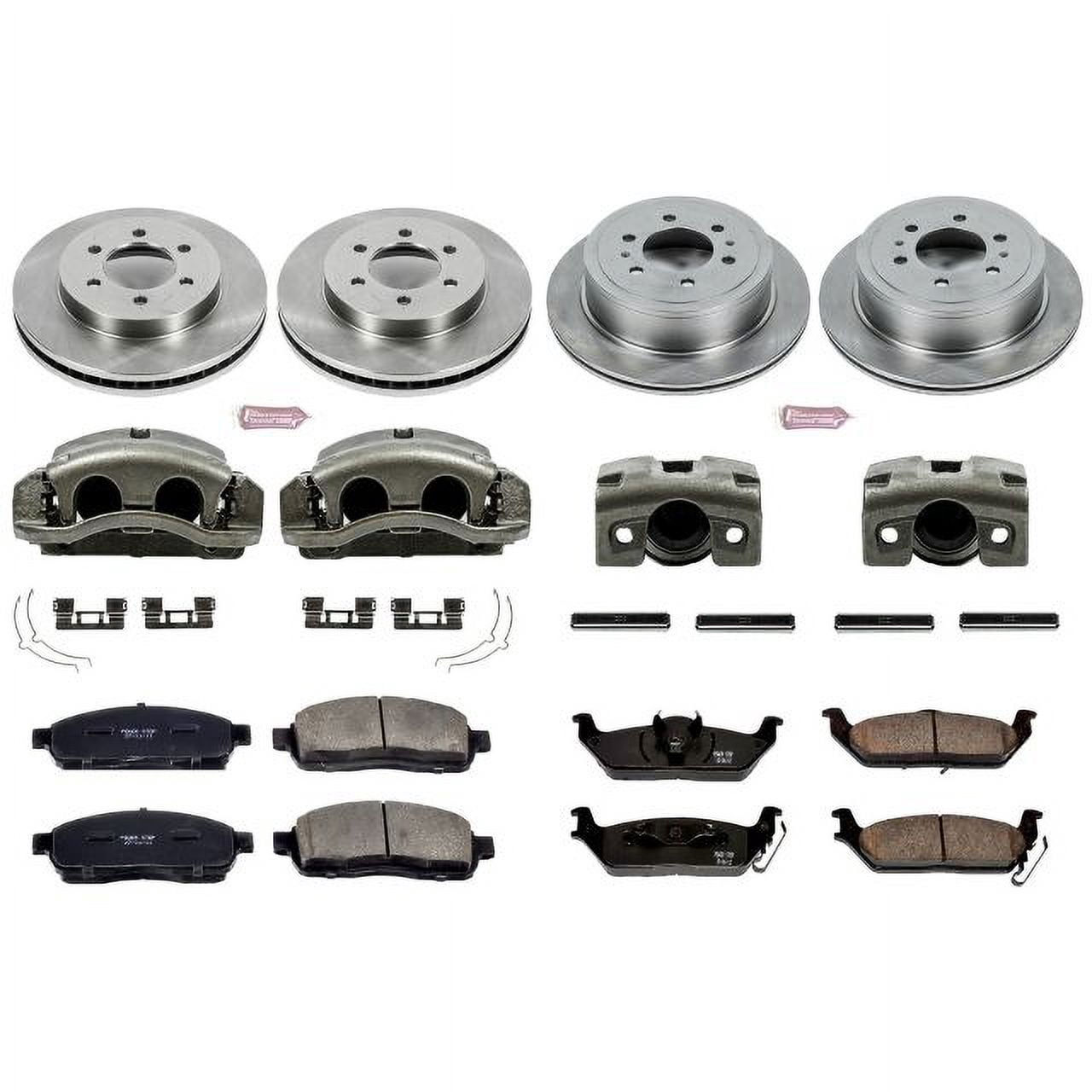 PowerStop Front and Rear Stock Replacement Brake Pad and Rotor Kit with Calipers Fits: FORD LINCOLN Select Models KCOE1944A