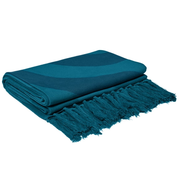 Temi Coker for Walmart Jacquard Throw, 50" x 70", Blue