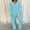 Light Blue, variant on CALAFEBILA Pajamas Set for Women Soft Comfy Long Sleeve Tops and Wide Leg Pants Soft Pj Lounge Sets