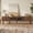 Natural + Solid Wood+MDF+Glass + 75 inches, variant on 76-Inch Modern Rattan TV Stand for TVs up to 85 Inches, Wood-Grain Entertainment Center with Storage Cabinets and Drawers, Large Media Console Table for Living Room Bedroom
