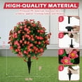 thumbnail image 4 of Bibana Set of 2 Artificial Boxwood Topiary Ball Trees with Red Flower, Faux Shrub Bushes with Ground Spike 25.5", UV Resistant Fake Boxwood Plants for Indoor, Garden, Porch, Patio Decor, 4 of 6