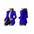 thumbnail image 3 of Women'S Business Blazer, Long Sleeve Open Front Suit Jacket, Rhinestone Button Down Coat, Office Work Wear Blue XL, 3 of 7