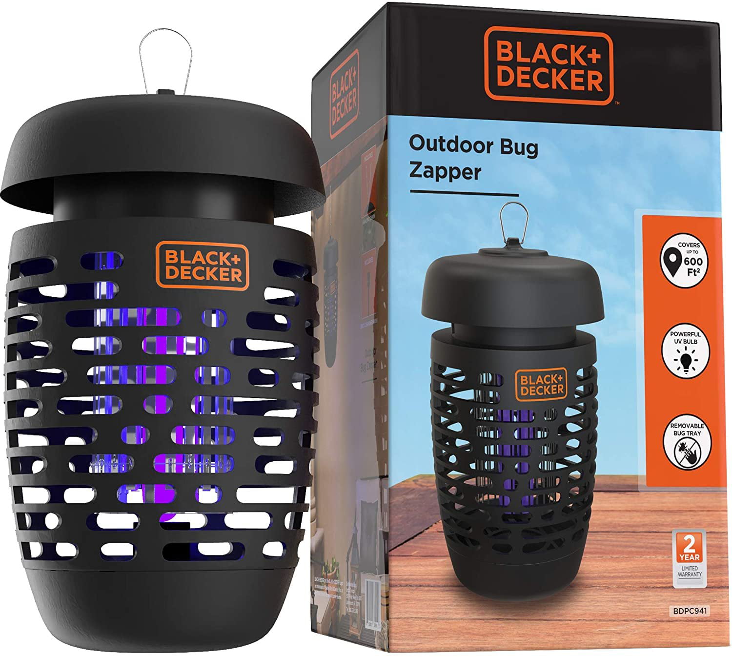 BLACK+DECKER Bug and Fly Zapper, Mosquito Attractant Killer and Fly