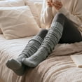 thumbnail image 4 of allydrew Cable Knit Over the Knee Thigh High Winter Boot Socks, Gray, 4 of 4