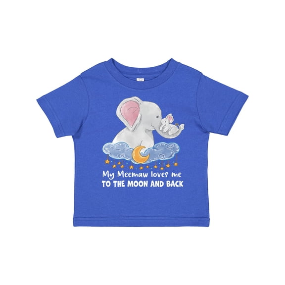 Inktastic My Meemaw Loves me to the Moon and Back Elephant Family Boys or Girls Toddler T-Shirt
