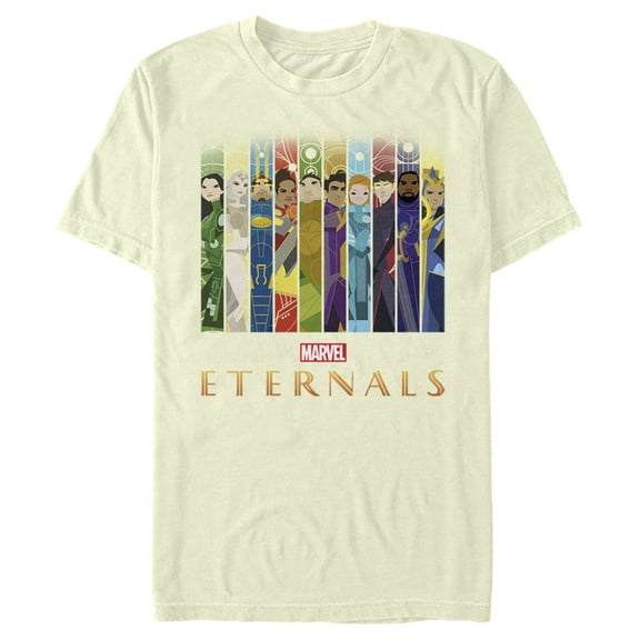 Men's Marvel Eternals Animated Vertical Boxes Poster Graphic Tee Beige 3X Large