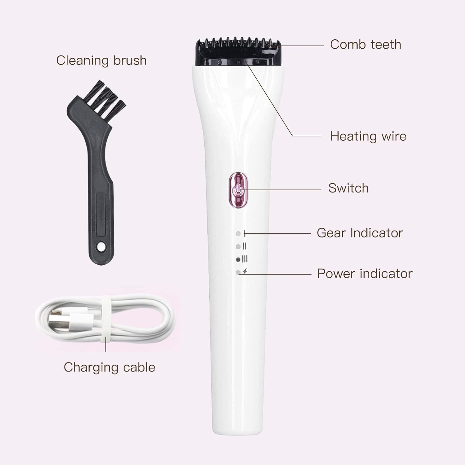 Electric Eyelash Curler Rechargeable Heated 3 Modes Long Lasting Curved Design for Ideal Lash Lift Type C Charging ABS Silicone (White)