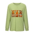 thumbnail image 4 of Odeerbi Thanksgiving Shirts For Women Fashion Casual Long Sleeve Pumpkin Print Sweatshirt Tops Blouse Green, 4 of 6