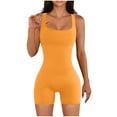 thumbnail image 2 of DPTALR Spring And Summer Solid Elastic Sleeveless Zipper Short Jumpsuit Yoga Shorts, 2 of 7